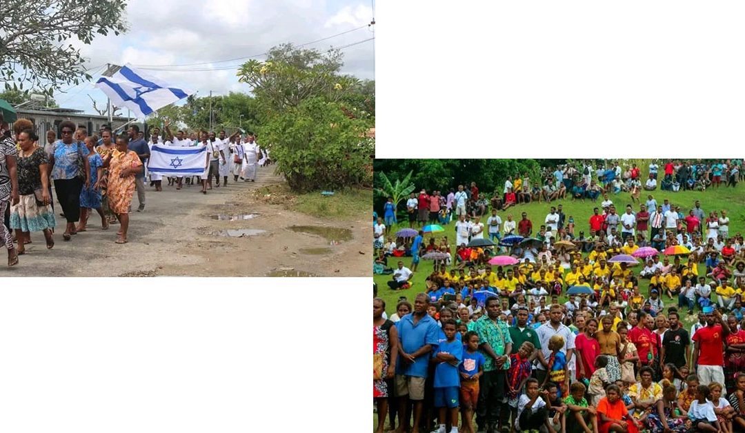 People standing for Solomon Islands